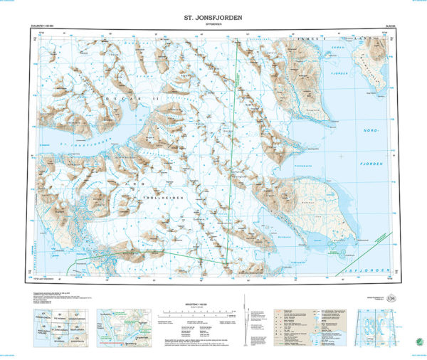 B8 St. Johnsfjorden 1:100 000 - Svalbardkart - Lnr 8809