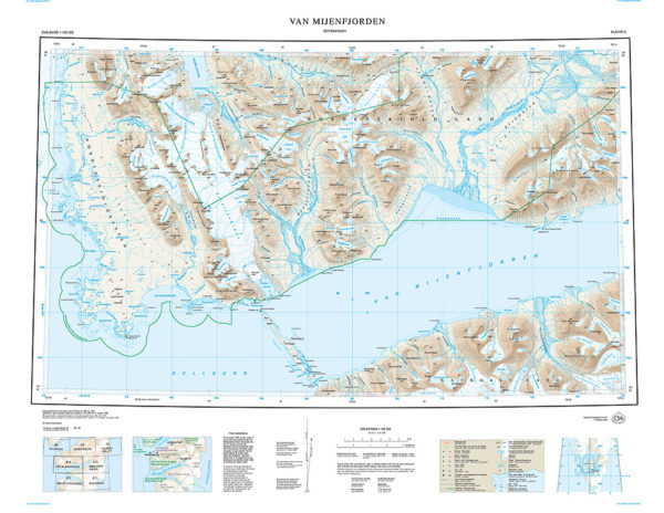 B10 Van Mijenfjorden 1:100 000 - Svalbardkart - Lnr 8811