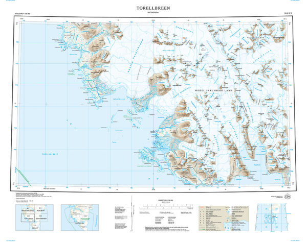 B12 Torellbreen 1:100 000 - Svalbardkart - Lnr 8813