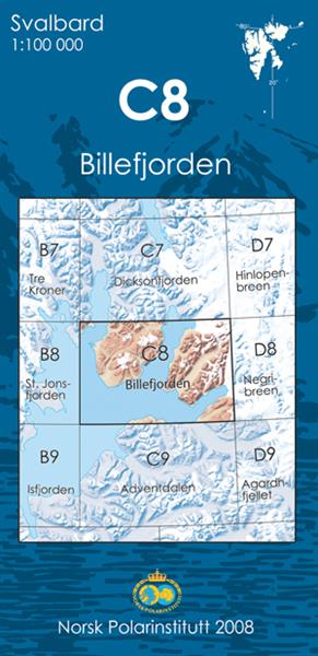 C8 Billefjorden 1:100 000 - Svalbardkart - Lnr 8818