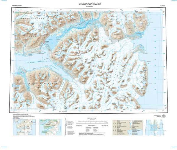 C10 Braganzavågen 1:100 000 - Svalbardkart - Lnr 8820