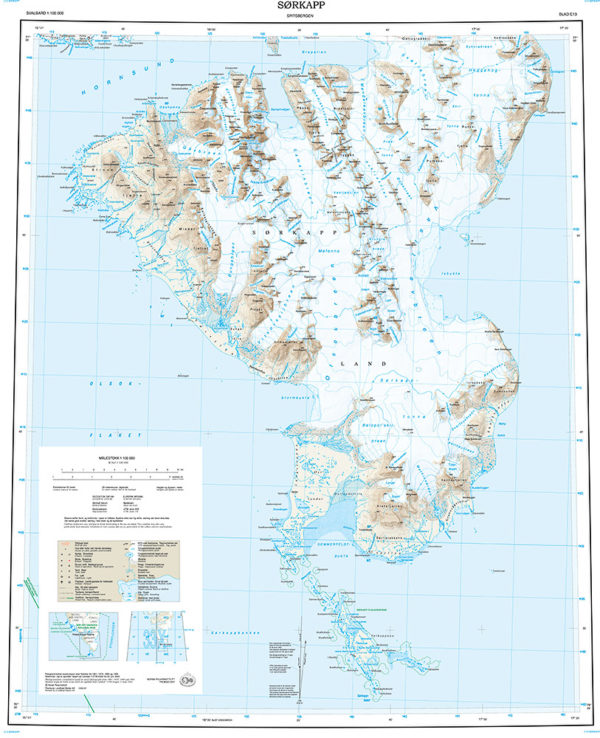 C13 Sørkapp 1:100 000 - Svalbardkart - Lnr 8823