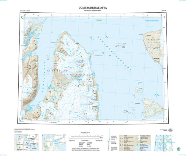 D5 Lomfjordhalvøya 1:100 000 - Svalbardkart - Lnr 8827