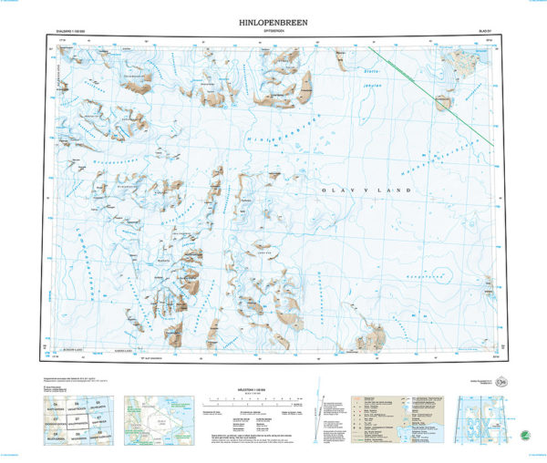 D7 Hinlopenbreen 1:100 000 - Svalbardkart - Lnr 8829