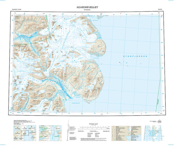 D9 Agardhfjellet 1:100 000 - Svalbardkart - Lnr 8831