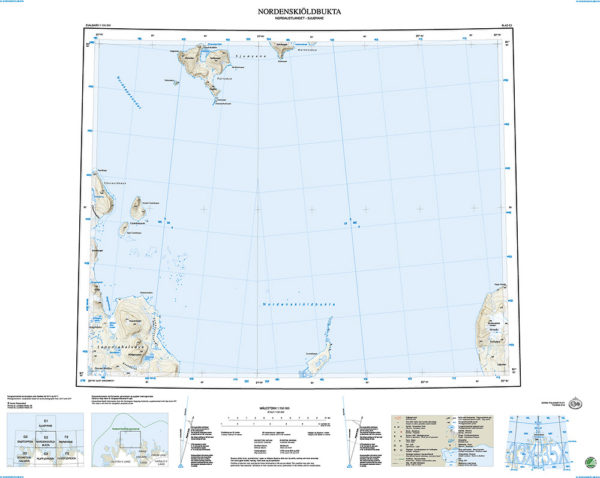E2 Nordenskiöldbukta 1:100 000 - Svalbardkart - Lnr 8833
