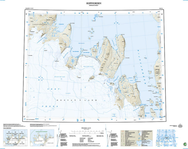 E3 Rijpfjorden 1:100 000 - Svalbardkart - Lnr 8834