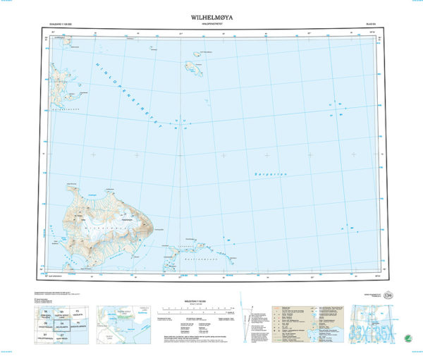 E6 Wilhelmøya 1:100 000 - Svalbardkart - Lnr 8837