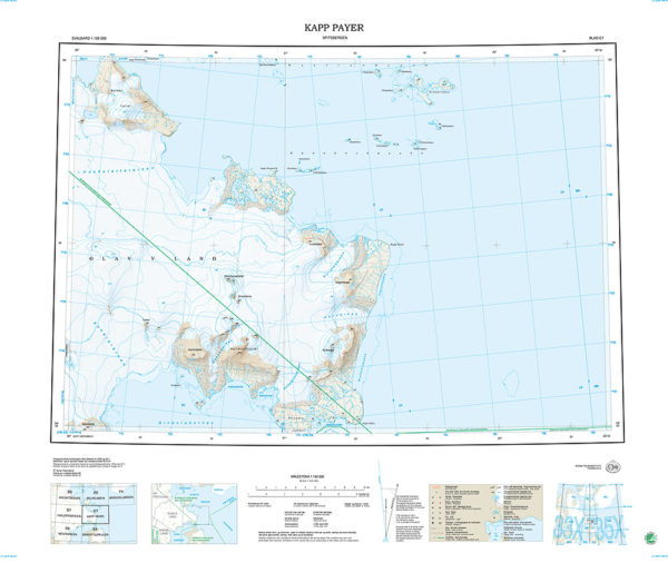 E7 Kapp Payer 1:100 000 - Svalbardkart - Lnr 8838