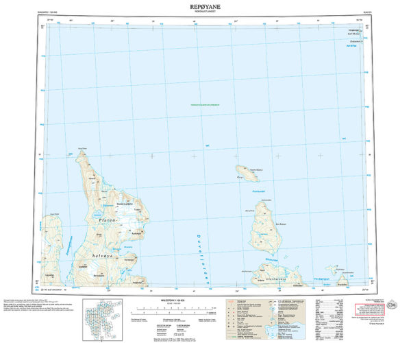 F2 Repøyane 1:100 000 - Svalbardkart - Lnr 8845