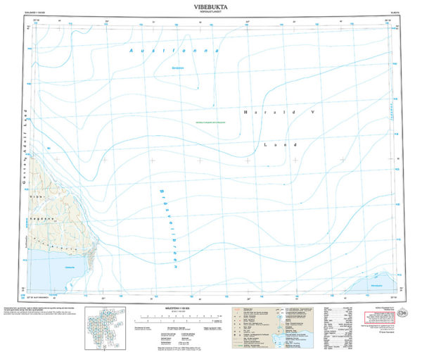 F5 Vibebukta 1:100 000 - Svalbardkart - Lnr 8848