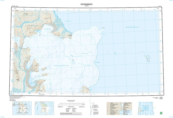 F10 Stonebreen 1:100 000 - Svalbardkart - Lnr 8851