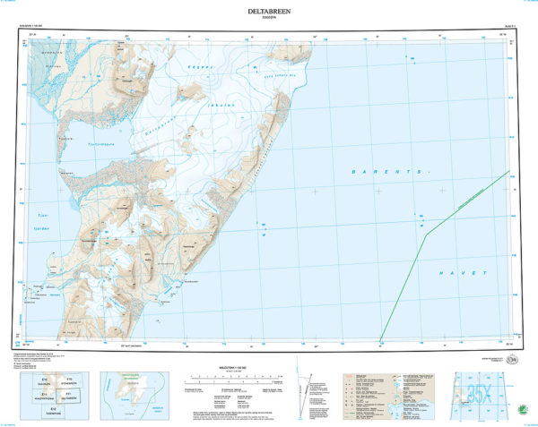 F11 Deltabreen 1:100 000 - Svalbardkart - Lnr 8852