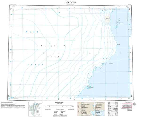 G4 Isispynten 1:100 000 - Svalbardkart - Lnr 8855