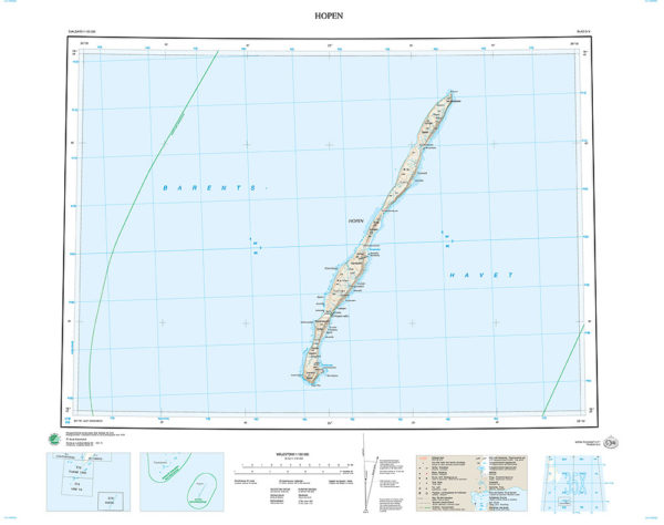 G14 Hopen 1:100 000 - Svalbardkart - Lnr 8858