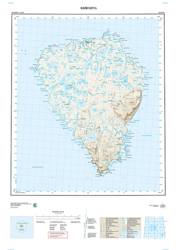 D20 Bjørnøya 1:50 000 - Svalbardkart - Lnr 8869