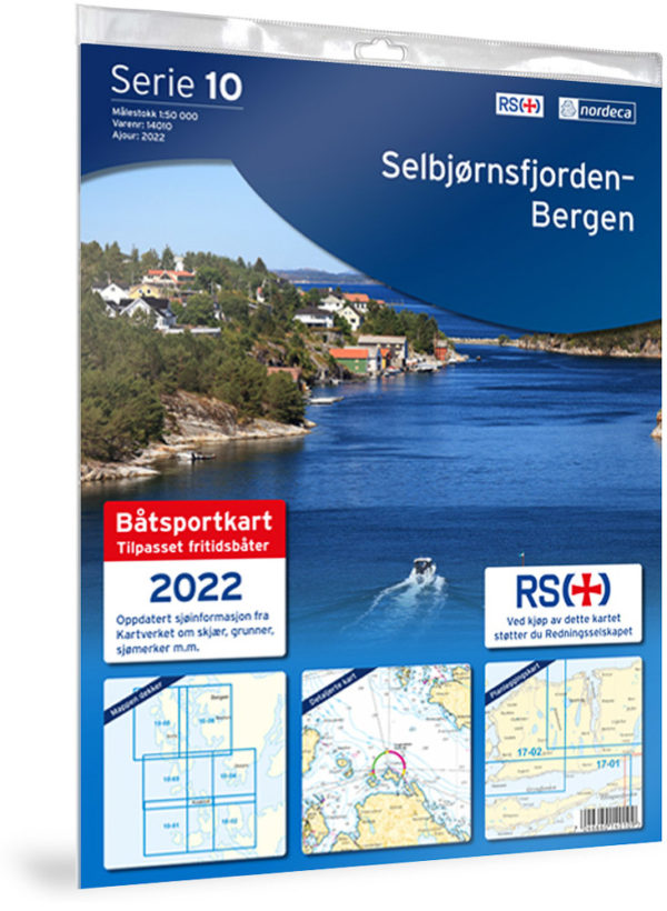 Selbjørnsfjorden-Bergen - Serie 10 - Båtsportkart Lnr 14010