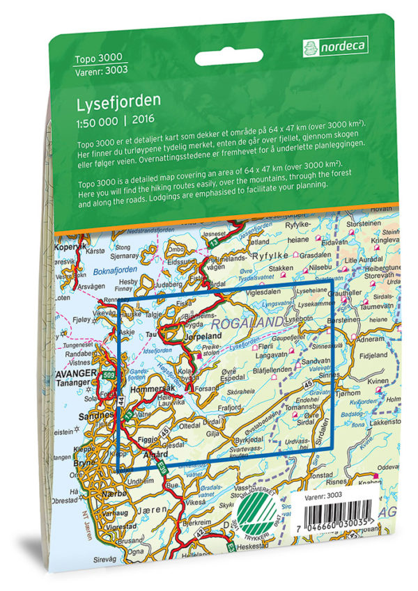 Lysefjorden - Topo3000- Lnr 3003