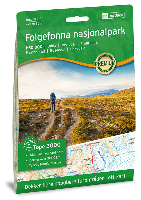 Folgefonna Nasjonalpark - Topo3000- Lnr 3005