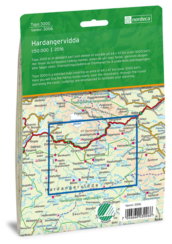 Hardangervidda - Topo3000- Lnr 3006