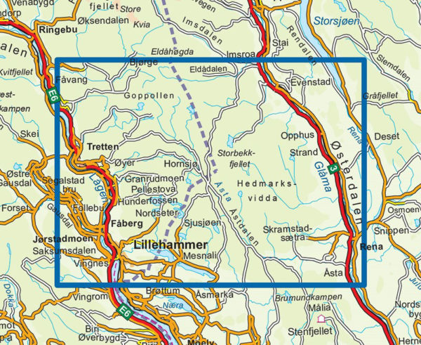 Lillehammer- Rena - Topo3000- Lnr 3008