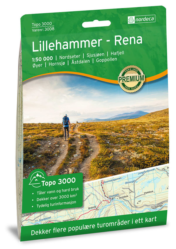 Lillehammer- Rena - Topo3000- Lnr 3008