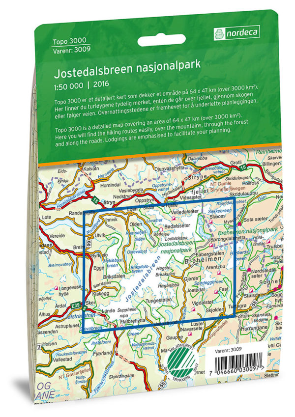 Jostedalsbreen - Topo3000- Lnr 3009