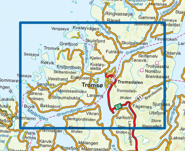 Tromsø-Kvaløya - Topo3000- Lnr 3010
