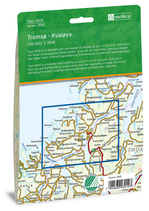 Tromsø-Kvaløya - Topo3000- Lnr 3010