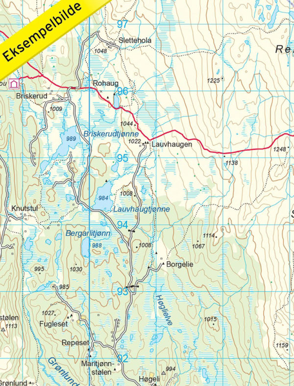 Vassfaret-Norefjell - Topo3000- Lnr 3014