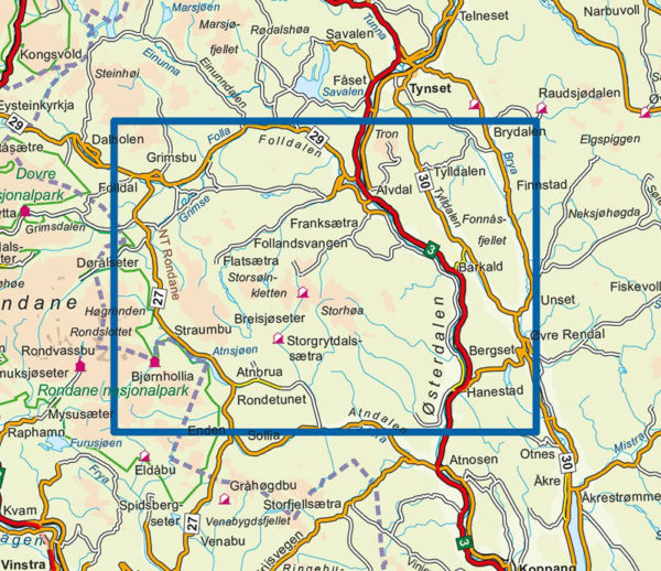 Alvdal Vestfjell - Topo3000- Lnr 3015