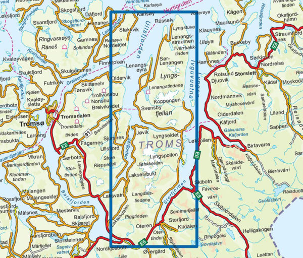 Lyngenhalvøya - Topo3000- Lnr 3026