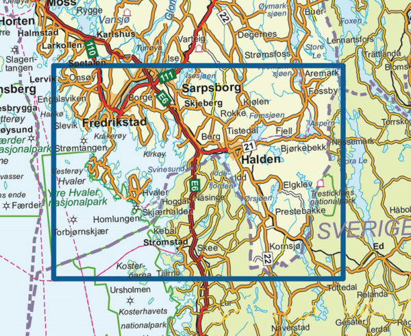 Fredrikstad-Halden - Topo3000- Lnr 3037