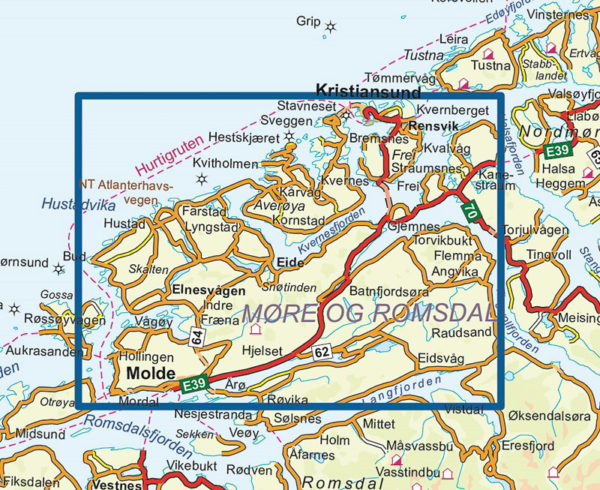 Molde-Kristiansund - Topo3000- Lnr 3047