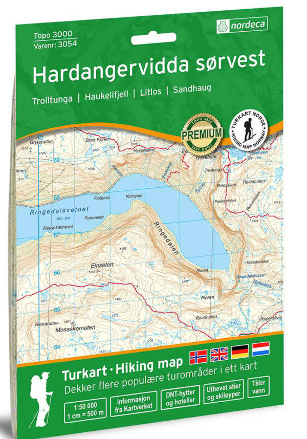 Hardangervidda sørvest - Topo3000- Lnr 3054