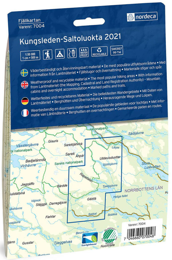 Kungsleden-Saltoluokta - Svensk fjellkart