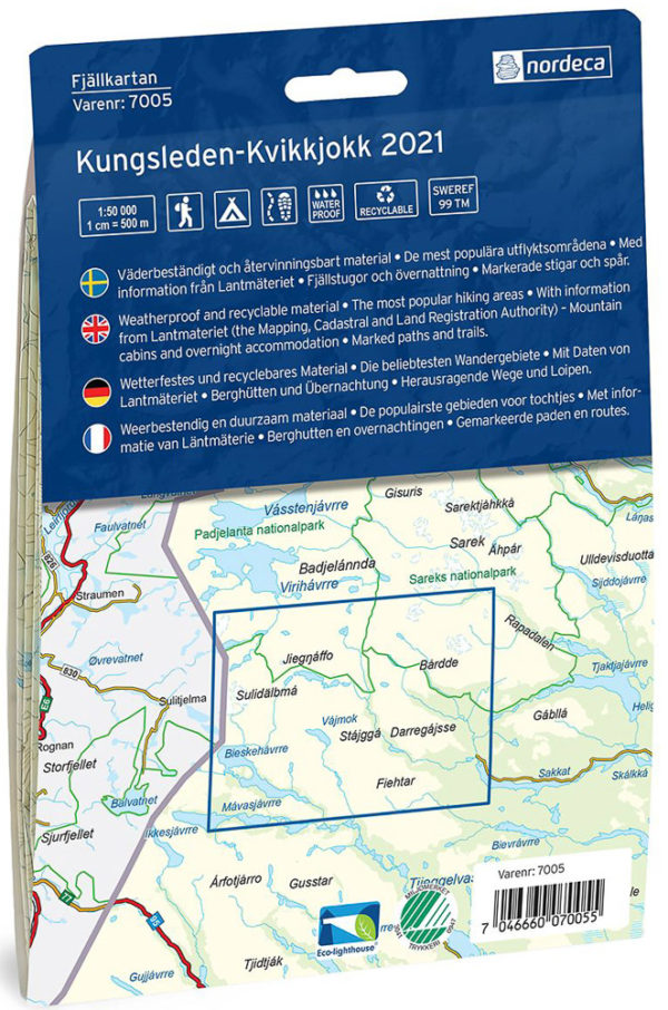 Kungsleden-Kvikkjokk - Svensk fjellkart