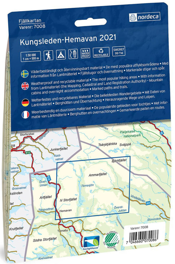 Kungsleden-Hemavan - Svensk fjellkart