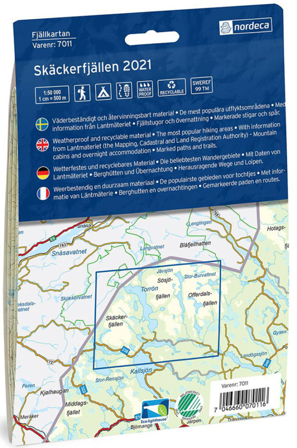 Skäckerfjällen - Svensk fjellkart