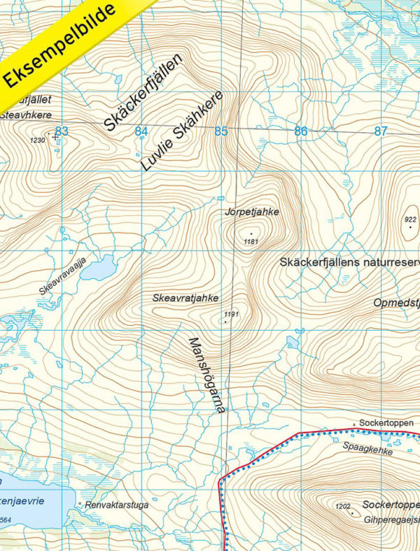 Skäckerfjällen - Svensk fjellkart