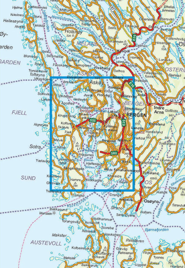 Skjærgårdskart Bergen - Lnr 5202