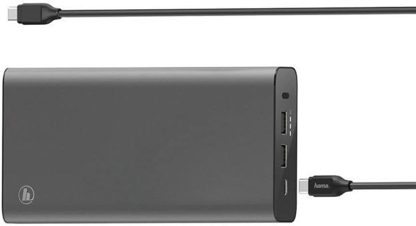 HAMA Powerbank USB-C 26800mA 5-20V/60W - Strømbank med 3 utganger