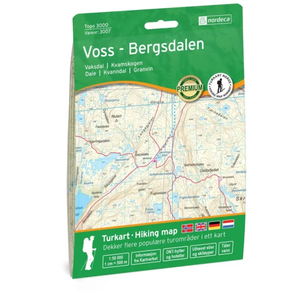 Voss-Bergsdalen Topo 3000 Turkart