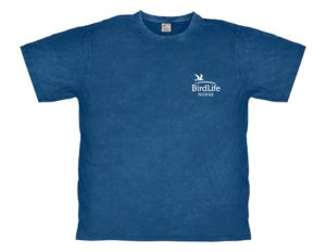 T-skjorte Birdlife Norge- Blå farge med logo