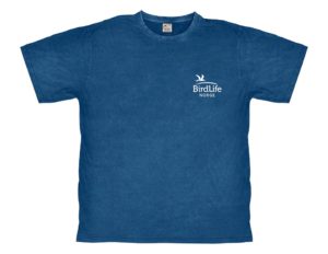 T-skjorte Birdlife Norge- Blå farge med logo