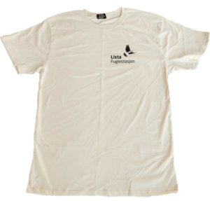 T-skjorte Lista Fuglestasjon sandfarget S - m/logo