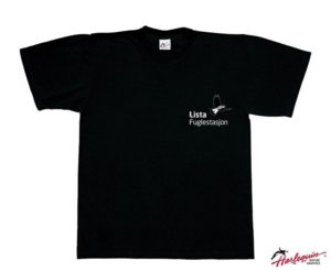 T-skjorte Lista Fuglestasjon svart S - m/logo