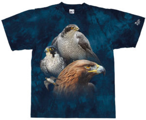 T-Skjorte Rovfugler - Safirblå, med Birdlife Norge logo