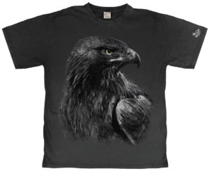 T-Skjorte Ørn - Svart, med Birdlife Norge logo