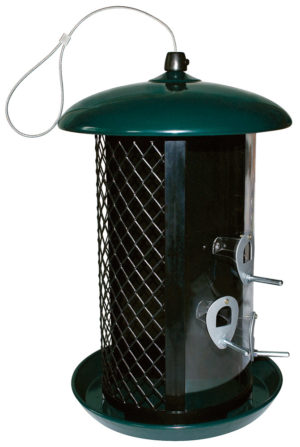 Fuglemater 3-delt automat i metall - til variert fôring